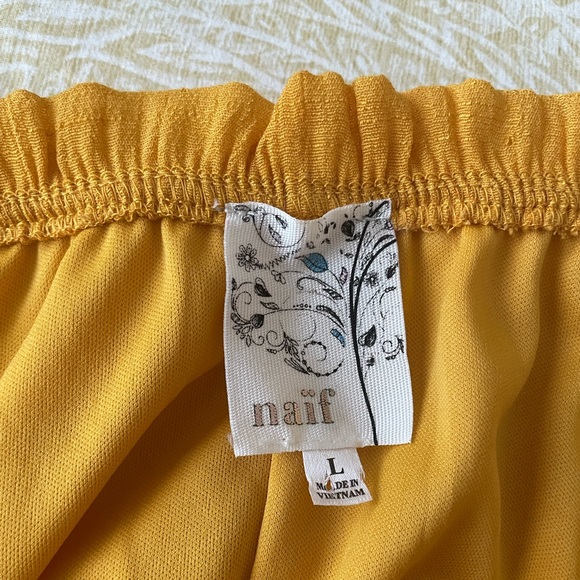 NAIF Dress Mustard Yellow Bell Sleeves - Size Large - Picture 3 of 6